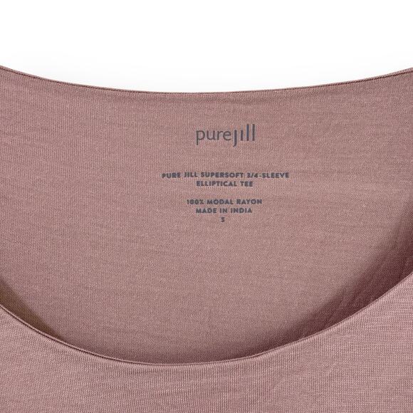 J. Jill Pure Jill Supersoft 3/4 Sleeve Elliptical Tee Womens Size S Mauve Pink - Picture 2 of 10